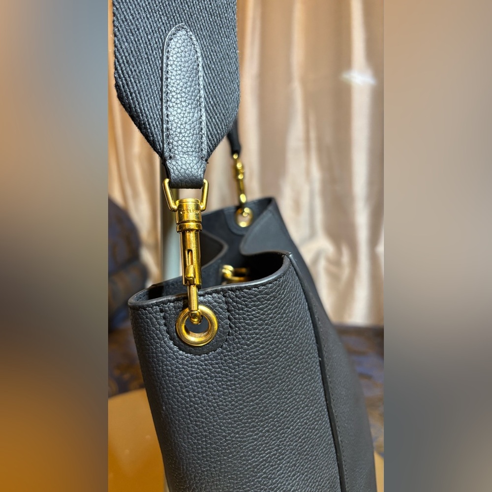 NWOT - Celine Sangle Seau Bucket Small Bag - Black - Picture 6 of 13